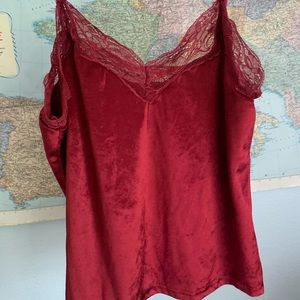 Red Velvet and lace Tank